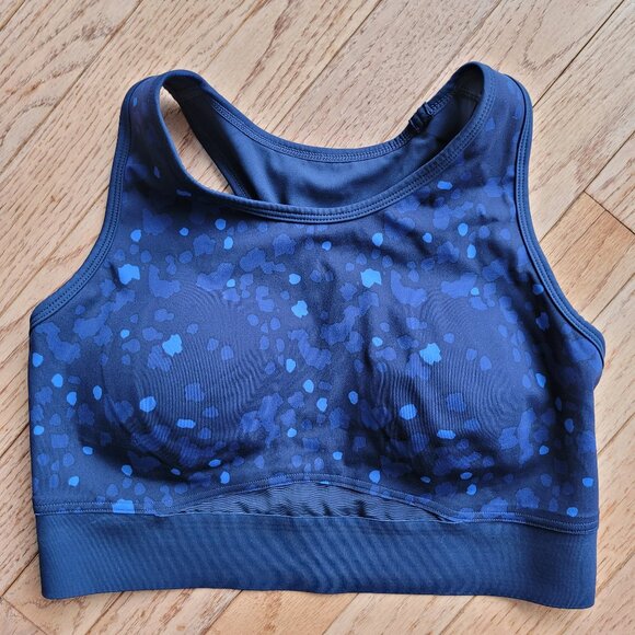 Knix Momenta Racerback Blue Polkadot Sports Bra in Circuit Size M+ - Picture 2 of 10